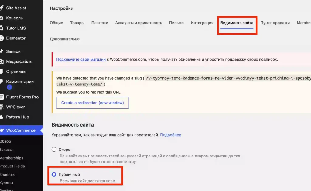 Не забудьте поставить галочку на «Публичный»